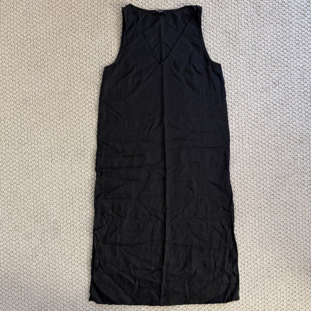 Madewell Linen V Neck Midi Dress Womens Size S